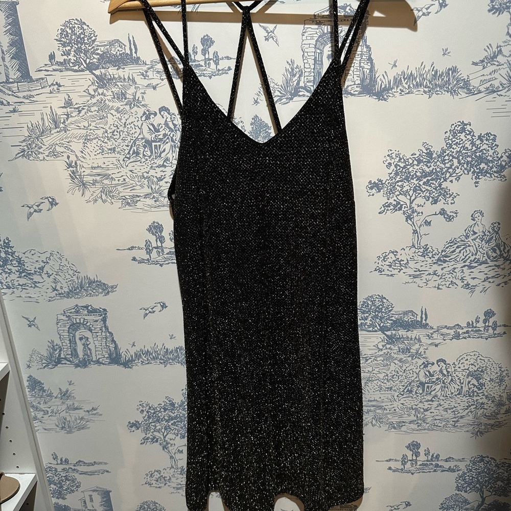love, Fire Black Glitter Dress